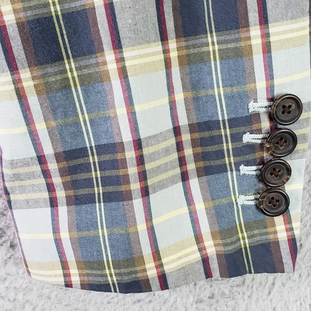 Polo Ralph Lauren Madras Plaid Cotton Sport Coat Blazer Men’s Large Preppy